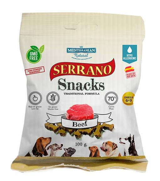 Serrano Snacks Para Perros Bolsa Buey Mediterranean Natural 62e12c9cc80bb