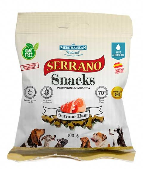 Serrano Snacks Para Perros Bolsa Jamon Serrano Mediterranean Natural 62e133728194b